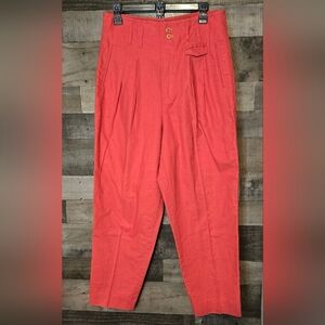 Dockers Coral Pleated cotton/linen High-Waist Chinos
